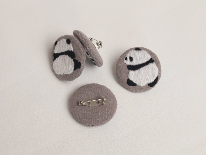 DIY Embroidery Kit for Panda Brooches A set of 4 image 4