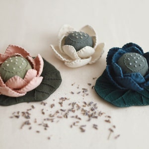 DIY Kit for Lotus Pincushion / Sachet - Available in 3 Colours - Creative Embroidery and Sewing Project | Gift for Her