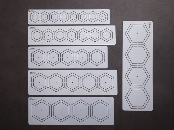 Set of Hexagons in 4 sizes Quilt Stamps Set of Hexagons in 4 sizes Quilt Stamps