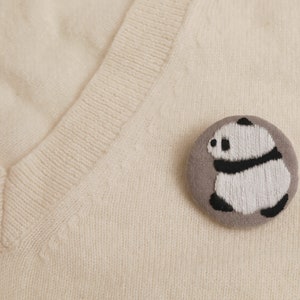 DIY Embroidery Kit for Panda Brooches A set of 4 image 7