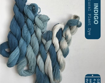 100m Indigo Natural Plant Dyed Sashiko Thread | Embroidery Floss - 4-ply Standard