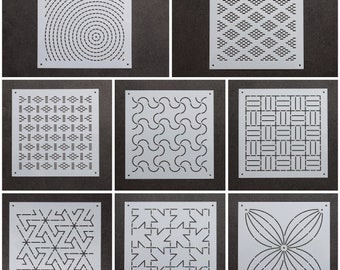 Sashiko Stencils H Embroidery Patterns or Quilting Stencils Sashiko  Templates