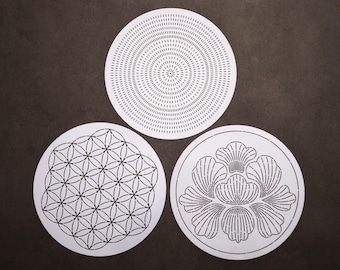 Sashiko-schabloner: Återanvändbara broderi- och quiltmallar MC001~003