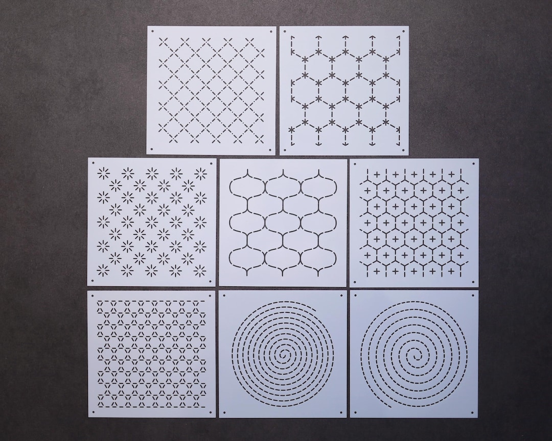 Pattern E4 Plantillas para sashiko / Patrones de bordado o plantillas para ...