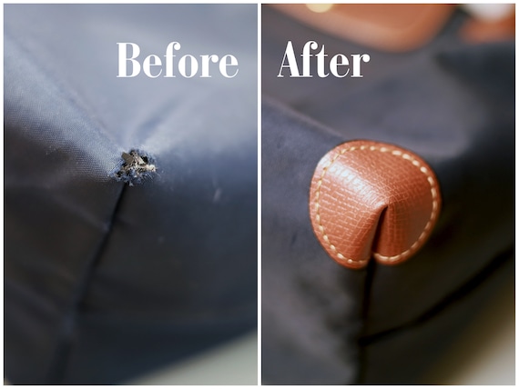 repaired torn ripped handbag bag purse shoulder strap