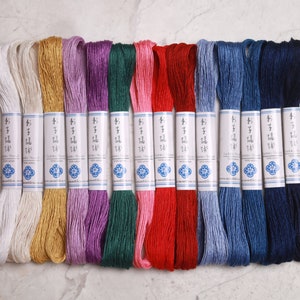 Sashiko Faden Stickgarn | Standarddicke 6-lagiger, langstapeliger Baumwollfaden für sichtbare Ausbesserungen - 14 Farben