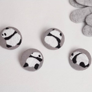 DIY Embroidery Kit for Panda Brooches A set of 4 image 2