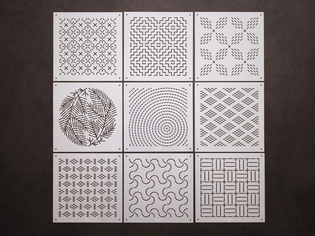 Plantillas Acrílicas Para Bordado Sashiko - 4 Piezas Con Diseño Hexagonal De Copo De Nieve