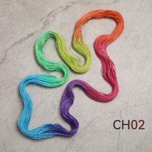 Rainbow Variegated Sashiko Thread: Hand-Dyed 6-Ply Long Staple Cotton CH02
