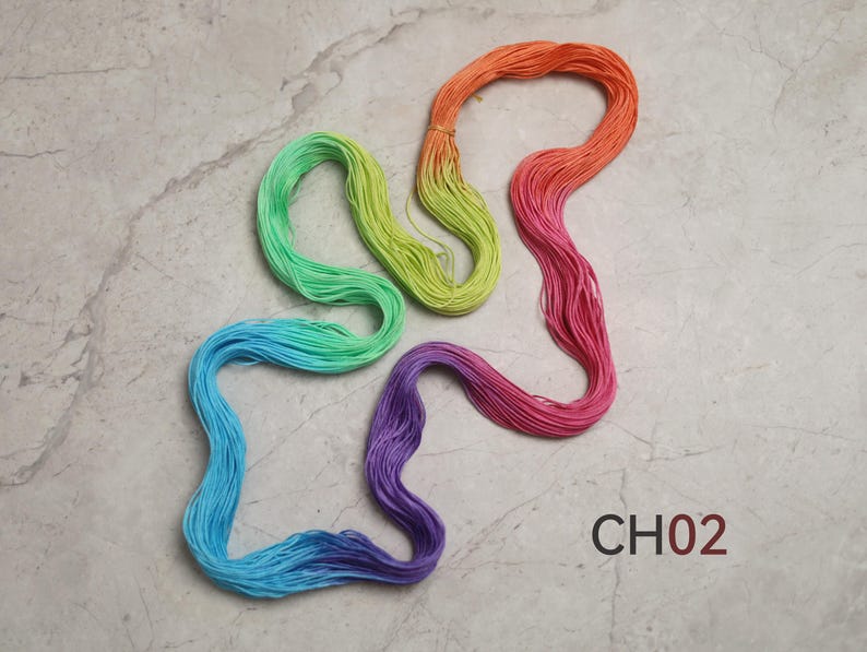 Rainbow Variegated Sashiko Thread: Hand-Dyed 6-Ply Long Staple Cotton CH02