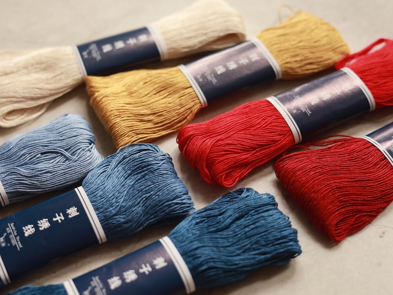 Sashiko Thread Embroidery Floss Standard Thickness 6-Ply Long Staple Cotton thread for Visible Mending 14 Colours image 5