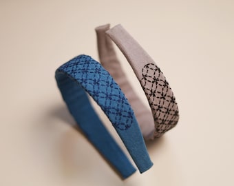 DIY Sashiko Broderi Pannband | Tyg Pannband - Digitalt PDF Mönster med Foto Sömnadshandledning