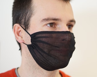 Super weiche und atmungsaktive Gesichtsmasken aus Musselin-Baumwolle für den Sommer - halbtransparent einlagig