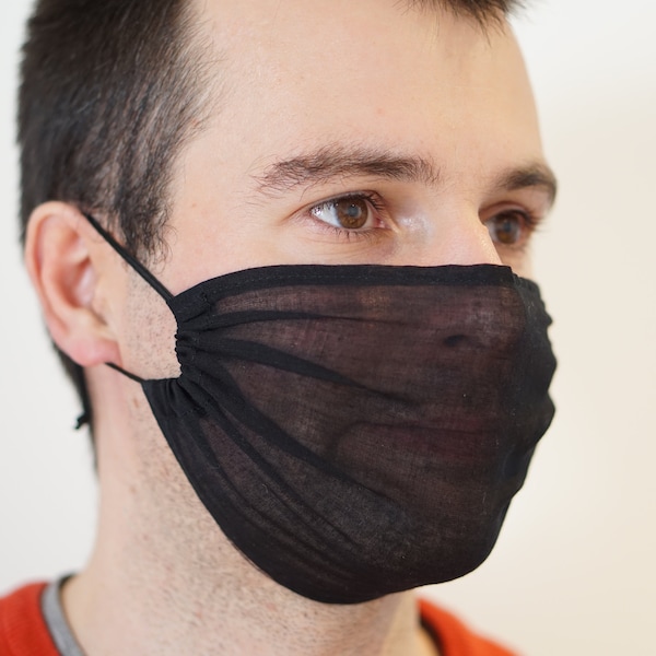 Super weiche und atmungsaktive Musselin-Baumwoll-Gesichtsmasken zum Radfahren - Semi-Transparent einlagig