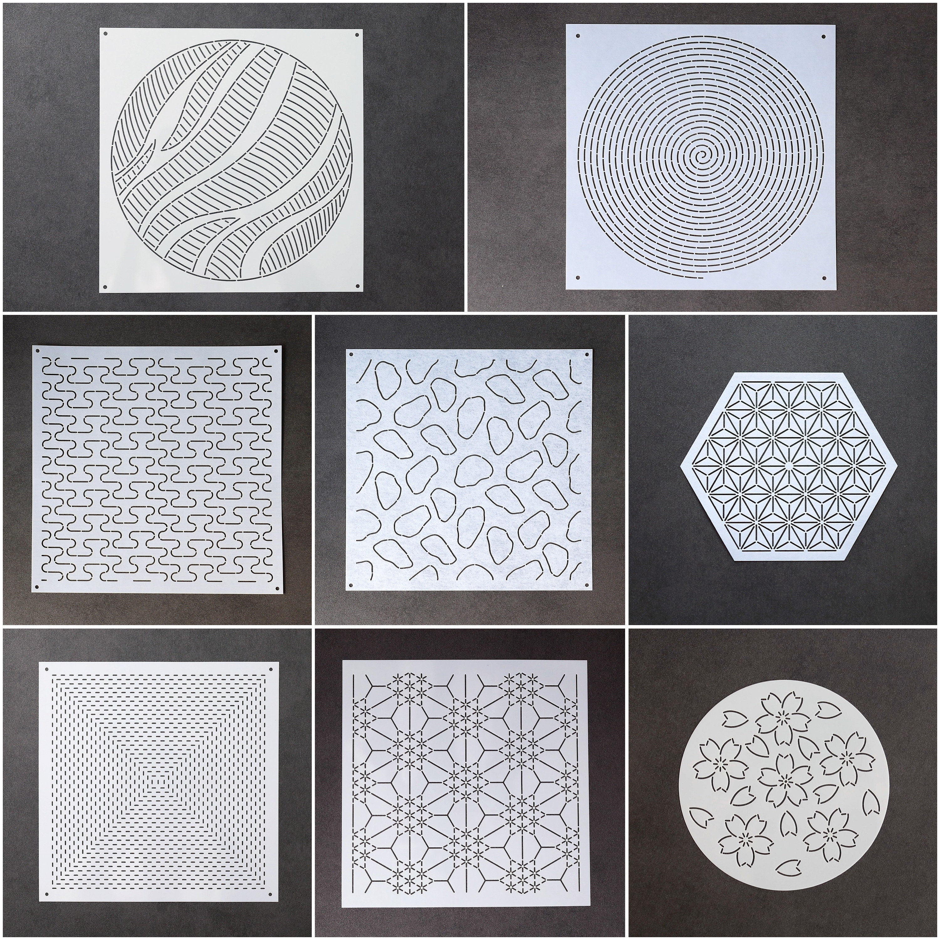 Sakae Japanese Tile Stencil Geometric Pattern Stencils for