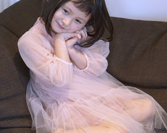 Shirred Sleeve Tulle Dress 6 Months to 10 years PDF Sewing Pattern Instant download