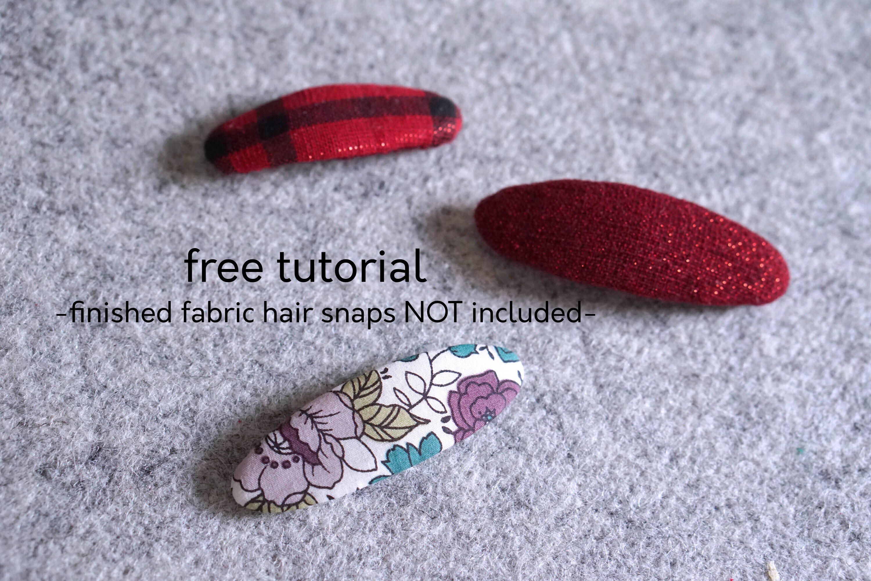 Hair Snap Clips Set With Free Sewing Tutorials for Fabric Hair Etsy