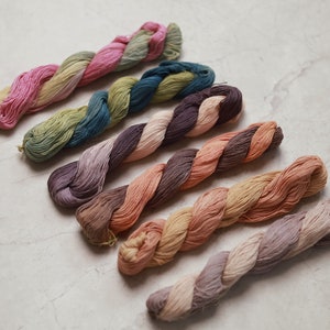 Natural Plant Dyed Sashiko Thread Embroidery Floss Variegated Limited Edition 12-17 image 1