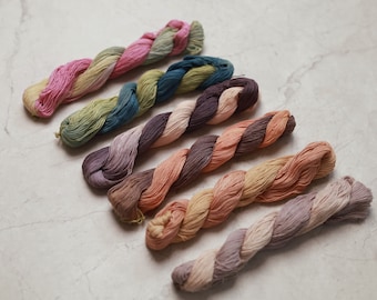 Natural Plant Dyed Sashiko Thread | Embroidery Floss - Variegated Limited Edition 12-17