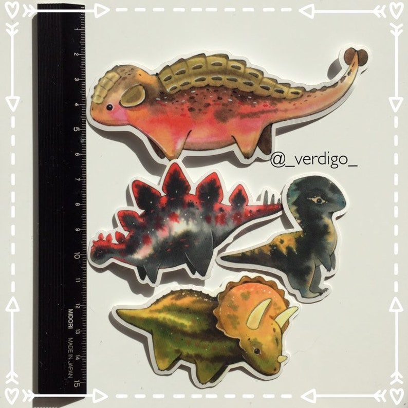 Dinosaur Time Rover Sticker Dinosaur Vinyl Sticker Set of 4 | Etsy