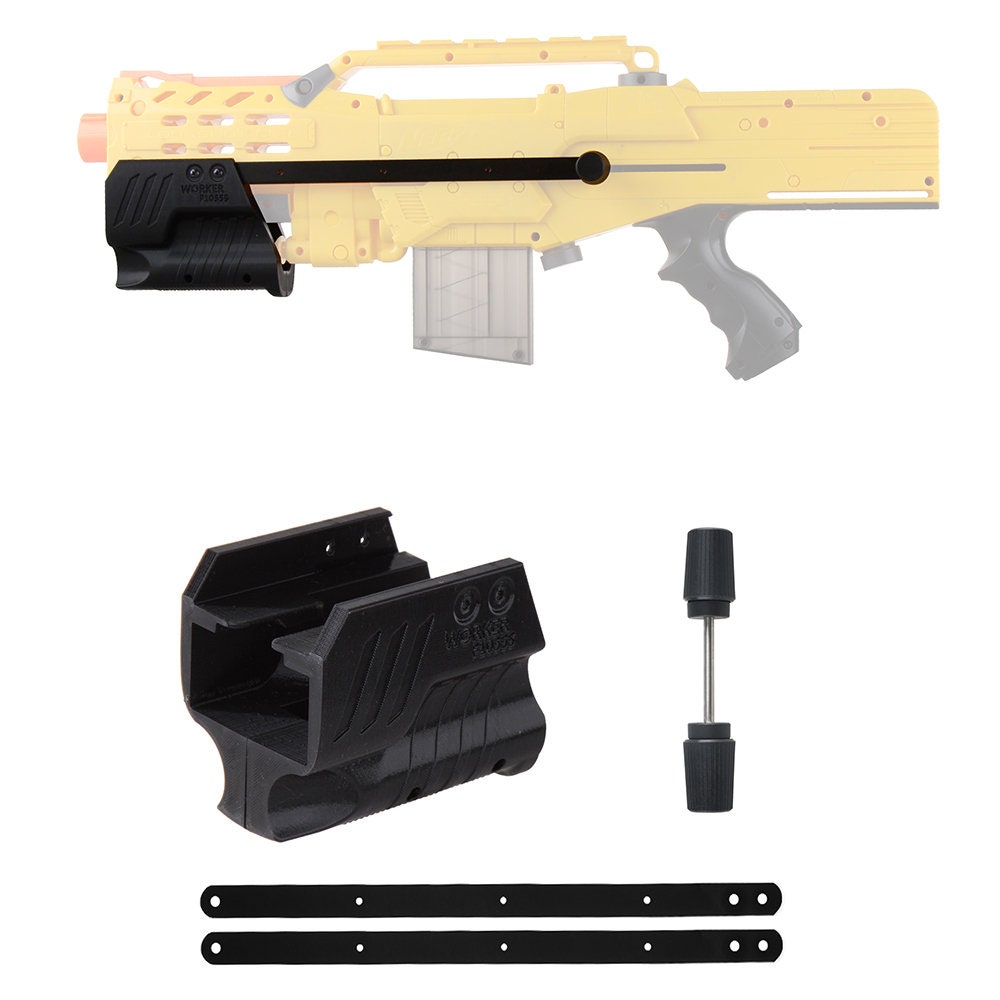 Worker MOD F10555 Combo Pump Kit ButtStock Rail 3D Print for LongShot Modify Toy 