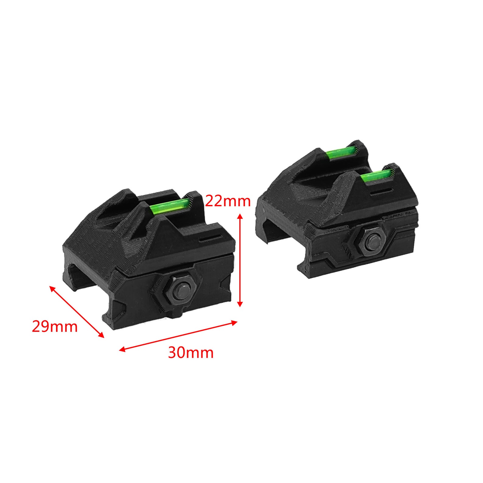 AKBM 3D Print Fiber Optic Dot Sight Picatinny Rail Set for Etsy