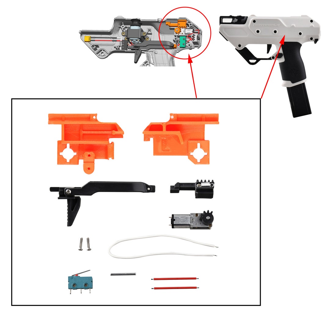 Worker MOD Nightingale Blaster Full Auto Pusher Kit Foam Nerf Dart