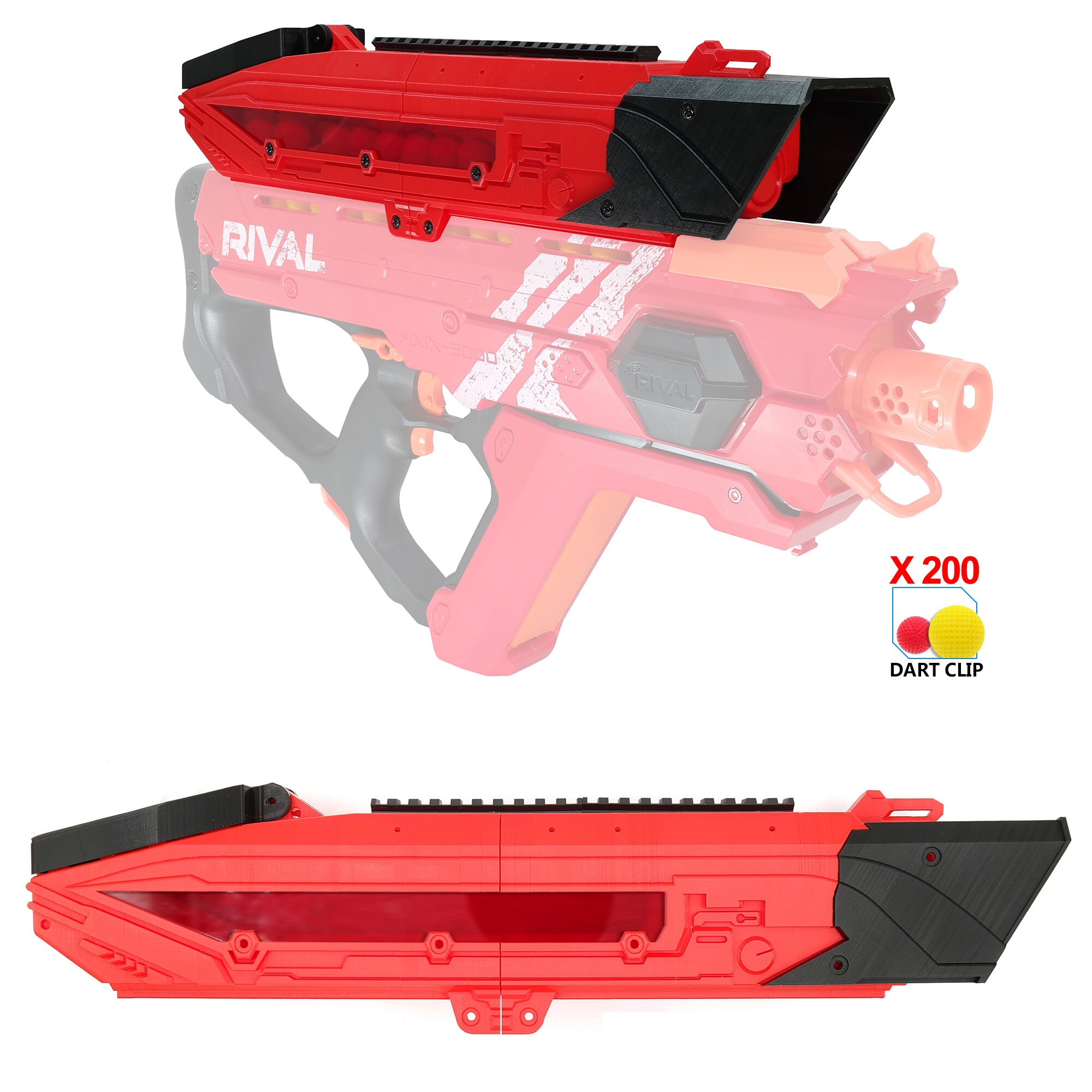 Ak Blaster Mod Extended Hopper 3d Printed Shell For Nerf Rival Etsy 日本