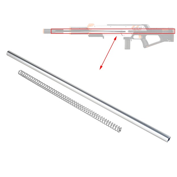 Travailleur MOD 550mm Metal Extended Barrel Tube avec ressort de fil 1.6 pour Swift foam Dart Blaster