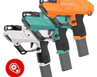 Worker MOD Nightingale Full Auto Motorized Blaster with Orange Muzzle Short Foam Dart Toy