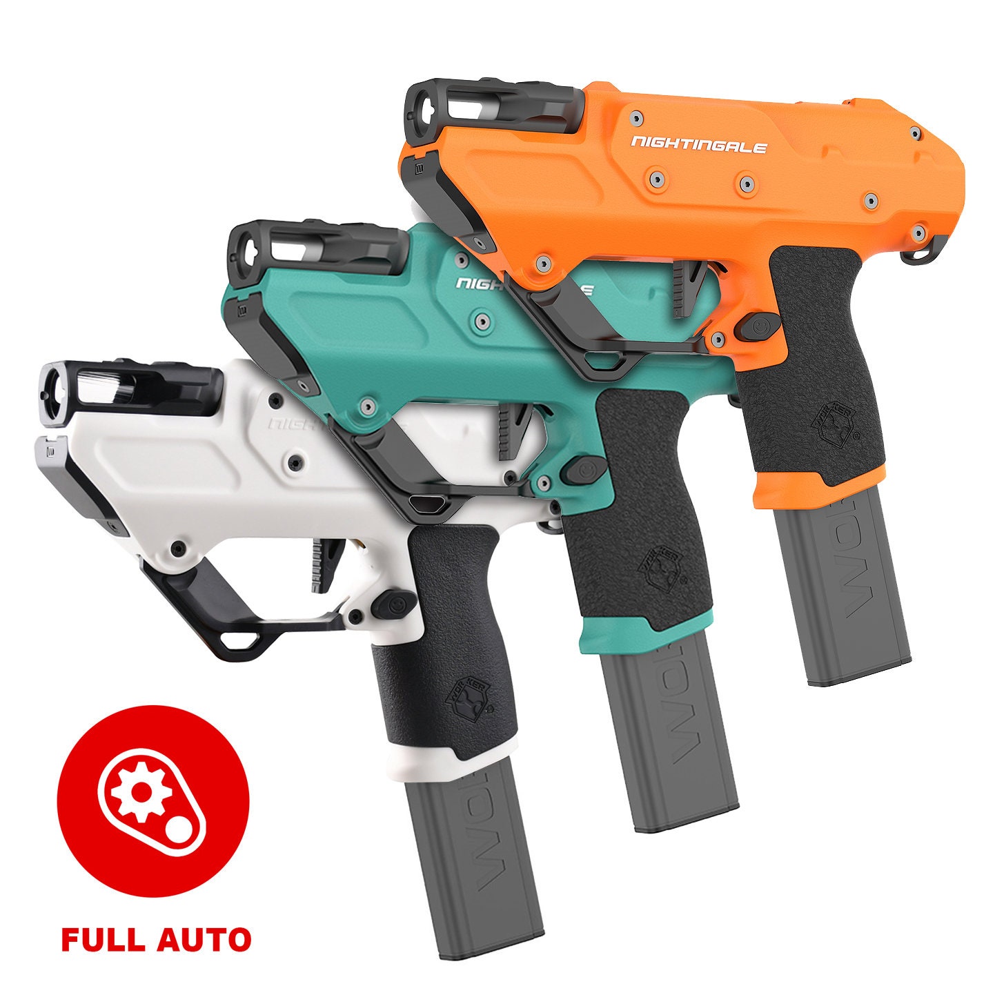 WORKER Phoenix 2.0 Blaster , Automatic Short Dart Full Mod Set for Nerf  Orange