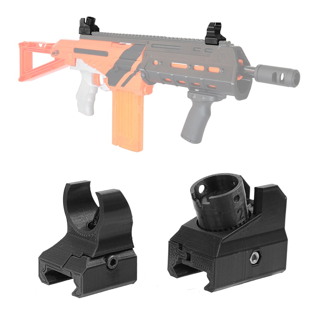 3D Printed -- Nerf Ring and Pin Sight (Set) for Nerf Dart Gun Blaster