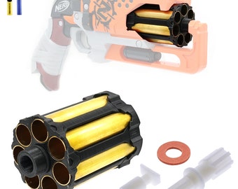 AK 3DPrinted 7 Darts Brass Tube Cylinder with Reinforced Gear for Nerf HammerShot Modify Toy