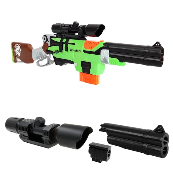 Maliang 3D Print Shotgun Barrel Scope Sight Black Combo for Nerf