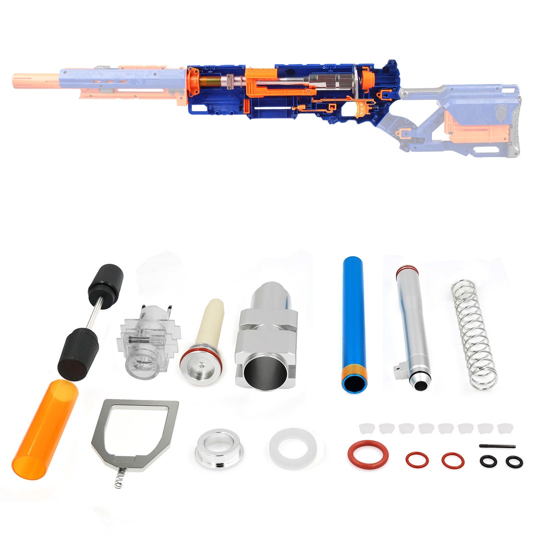 Nerf Modulus White Longstrike Sniper Blaster Cs-6 w/ Front Barrel RARE