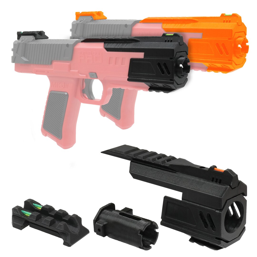 AKBM 3D Printed Extended Barrel Optic Fiber Scope for Dart Zone Pro MK2