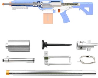 AK Blaster MOD Extended Barrel Metal Short Dart Plunger Breech Bolt Sled Kit for CEDA Game Face Prime Modify Toy