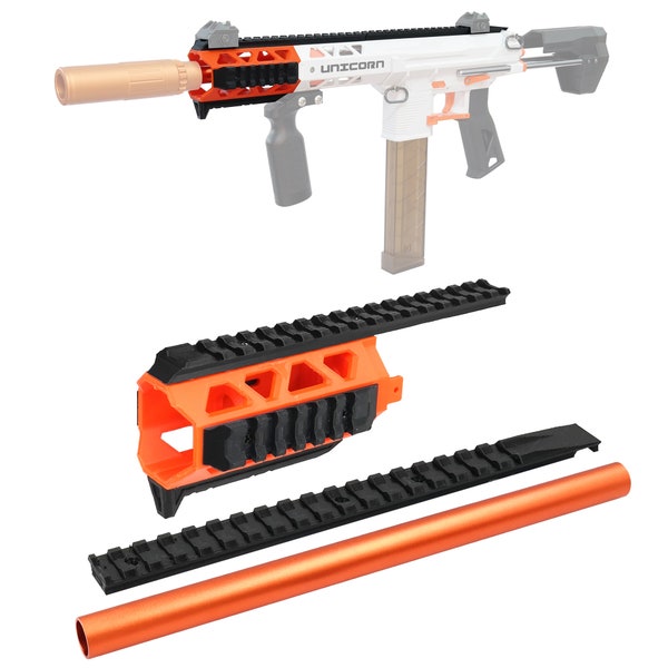 AKBM Extended Barrel Rail with Tube Kit for KM9 Unicorn Foam Blaster Toy Modding