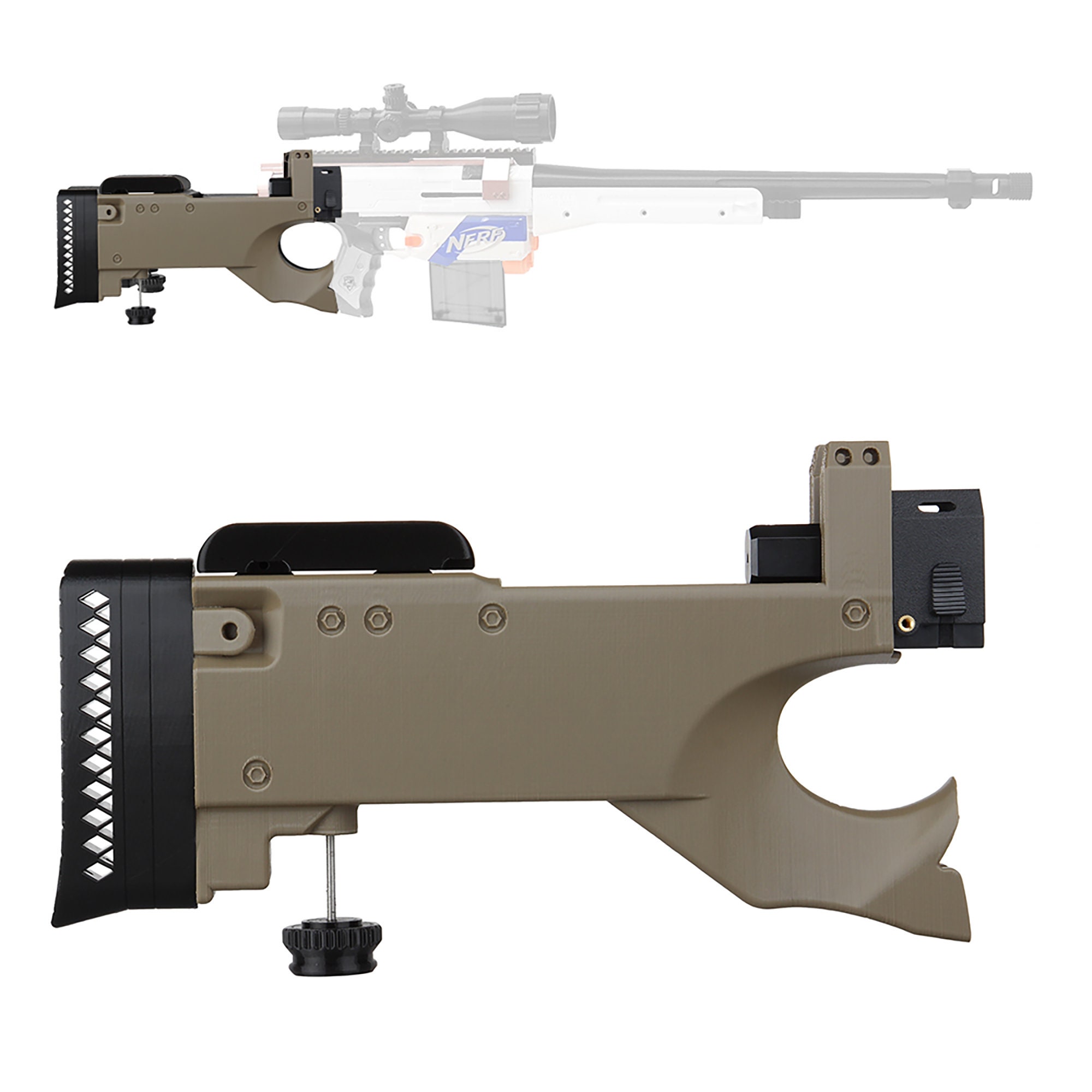 Travailleur MOD F10555 AWP Sniper Bolt ButtStock Kit Impression 3D pour Nerf  Retaliator Modifier le jouet -  France