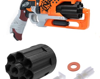 AK 3DPrinted 7 Darts Cylinder with Reinforced Gear for Nerf Hammer Shot Modify Toy