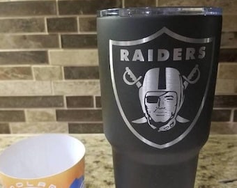 Matte Black Oakland Raiders 30oz Polar Camel (add name for free)