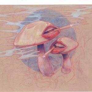 Shmoke, Limited Edition Signed  Giclée Reproductions Archival Inkjet on Acid-Free Watercolor Paper 10 x 11