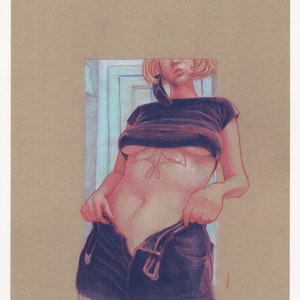 Study of Woman Standing, Limited Edition Signed  Giclée Reproductions Archival Inkjet on Acid-Free Watercolor Paper 20 x 13.5 figure drawing