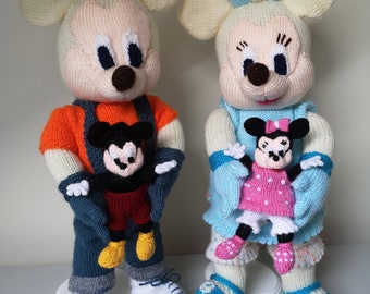 Milo and Milley Mouse with tiny Mouse toys Knitting Pattern
