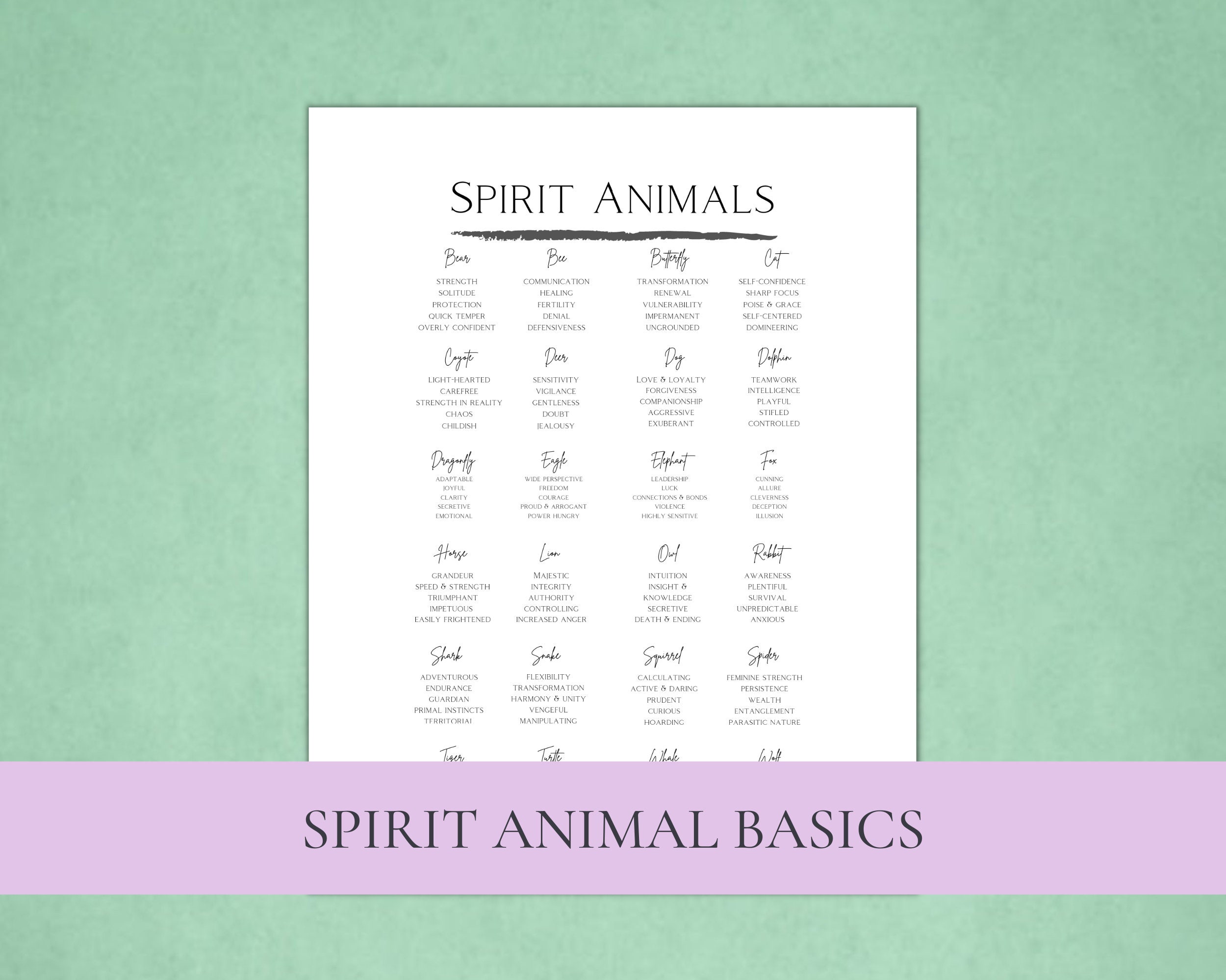 Witchcraft Spirit Animal Familiar Printable - Etsy Witchcraft Spirit Animal Familiar Printable - Etsy