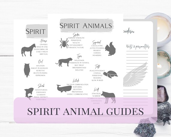 Spirit Animal Printable Pages - Etsy