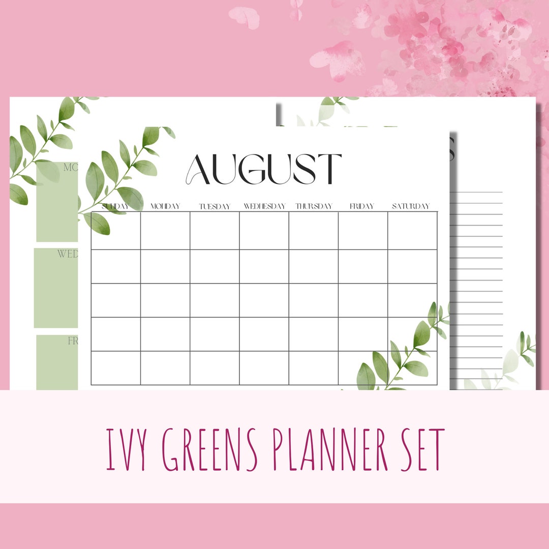 Printable Complete Planner Monthly Weekly Daily Calendar Notes Etsy