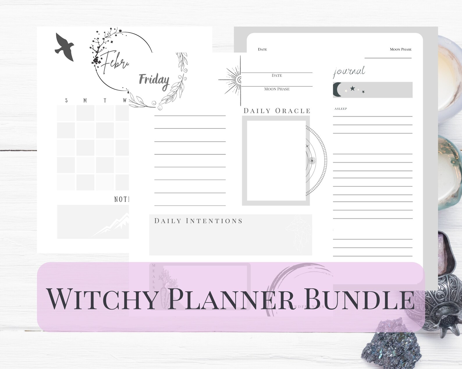 Witchy Planner Printable Bundle Pages | Etsy