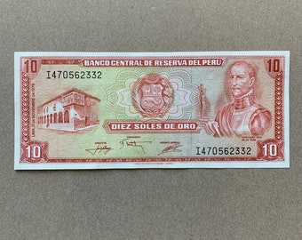 100 5 Money Set: 1 500 Soles De Oro 10 Old Peruvian Currency 1978-1985 50 6 Coins from Peru