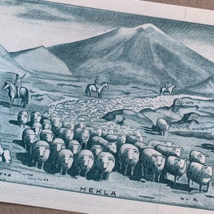 Banconota da 100 corone islandesi del 1961. Valuta islandese. Il deputato del parlamento islandese Tryggvi Gunnarsson. Pastori a cavallo. Cartamoneta